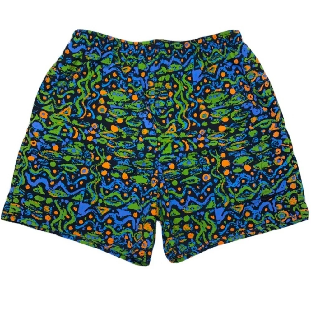 NIKE MENS RETRO VINTAGE ALLOVER PRINT 90S DEIM TRUNKS LARGE